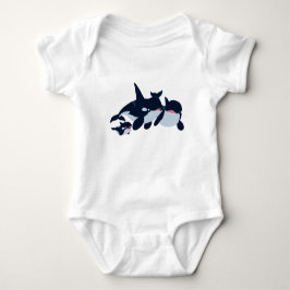 Niedlicher Cartoon Orca Kinderkinderanzug Baby Strampler