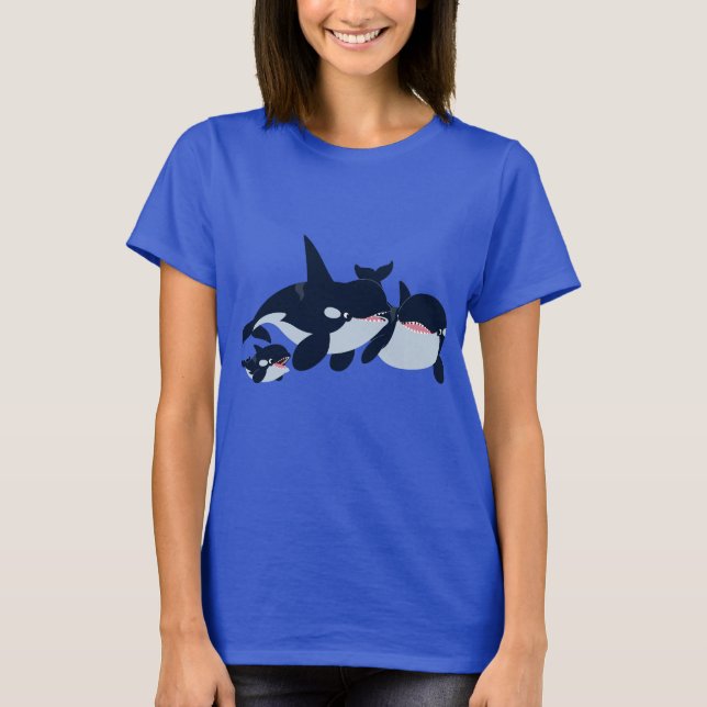 Niedlicher Cartoon Orca T - Shirt (Vorderseite)