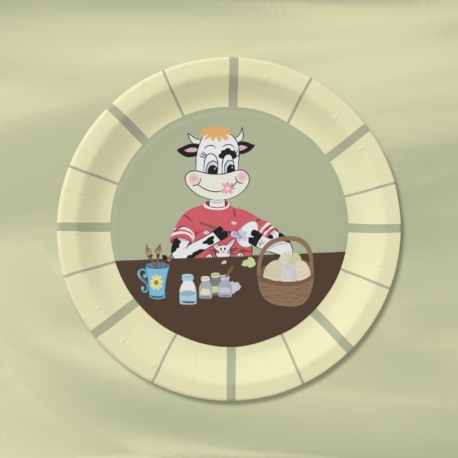 Niedlicher Cartoon Osterpapiere Teller (Cute Easter paper plate)