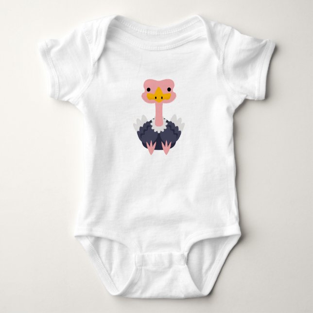 Niedlicher Cartoon Ostrich Gift Baby Strampler (Vorderseite)