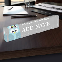 Niedlicher Cartoon Owl - Blauer und Grauer Individ