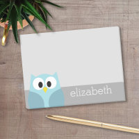 Niedlicher Cartoon Owl - Blauer und Grauer Individ