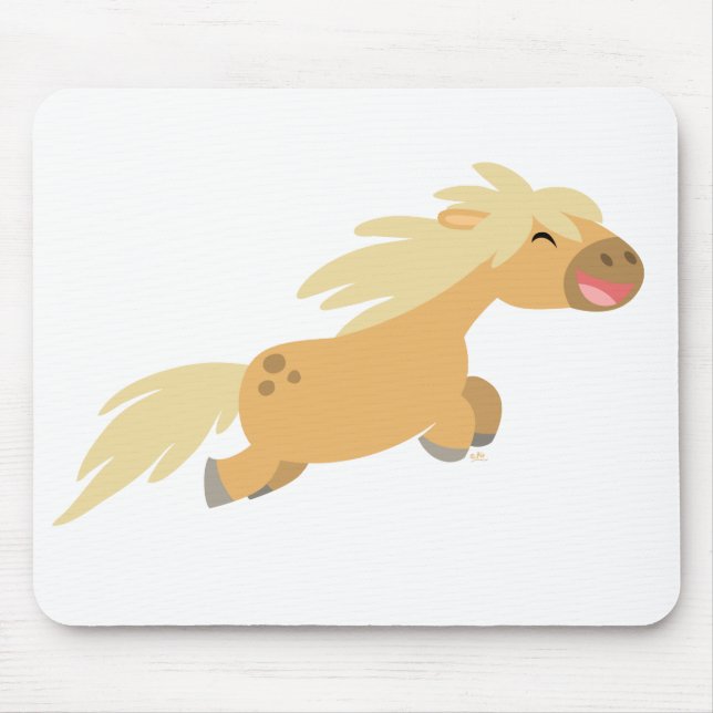 Niedlicher Cartoon Palomino Pony Mousepad (Vorne)