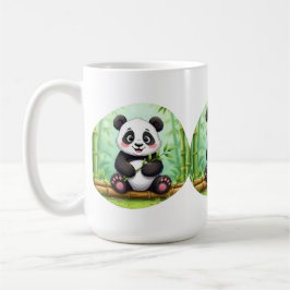 Niedlicher Cartoon-Panda auf Bambusfleck Kaffeetasse
