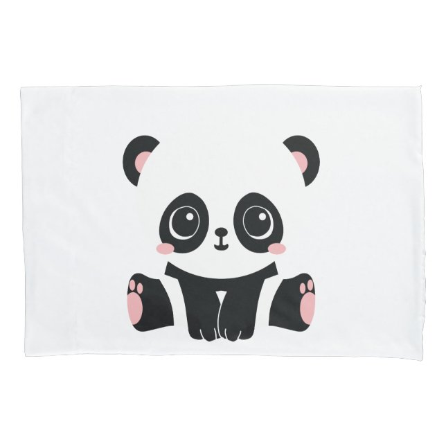 Niedlicher Cartoon Panda Kissenbezug (Vorderseite)