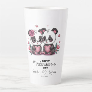 Niedlicher Cartoon Panda Liebhaber Herzens Valenti Milchtasse