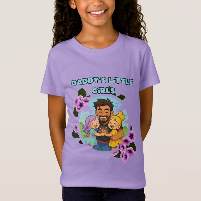 niedlicher Cartoon Papa Tochter Shirt (Vorderseite)