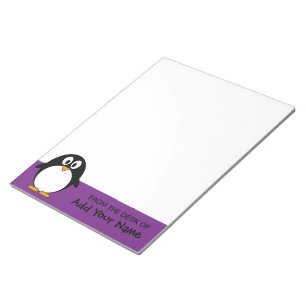 niedlicher Cartoon Penguin lila Notizblock