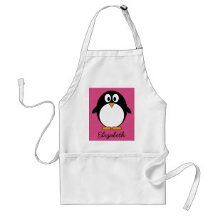 niedlicher Cartoon Penguin mit rosa Hintergrund Schürze