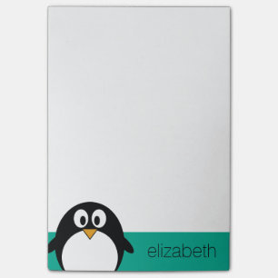 niedlicher Cartoon Penguinsmaragd und -SCHWARZES Post-it Klebezettel