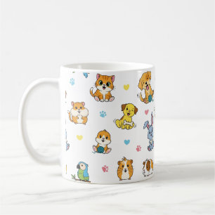 Niedlicher Cartoon Pet Pattern Kaffeemaschine Tass Kaffeetasse