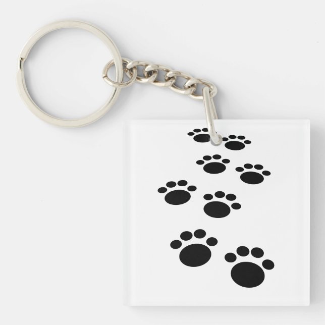 Niedlicher Cartoon Pet Paw Trail Schlüsselanhänger (Vorderseite)