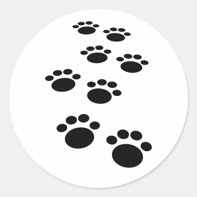 Niedlicher Cartoon Pet Pet Trail Runder Aufkleber (Vorderseite)