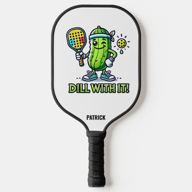 Niedlicher Cartoon Pickle mit Paddle Dill mit It! (Vorderseite)