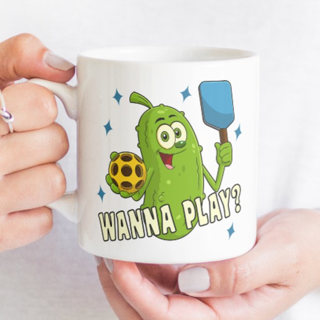 Niedlicher Cartoon Pickle Wanna Play Kaffeetasse (Von Creator hochgeladen)