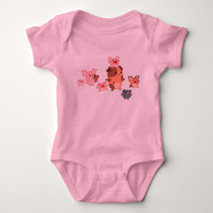 Niedlicher Cartoon Pig Family Baby Baby Strampler
