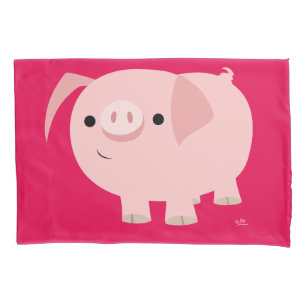 Niedlicher Cartoon Pig Kissenbezug