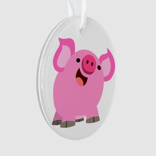 Niedlicher Cartoon Pig Ornament (Vorderseite)