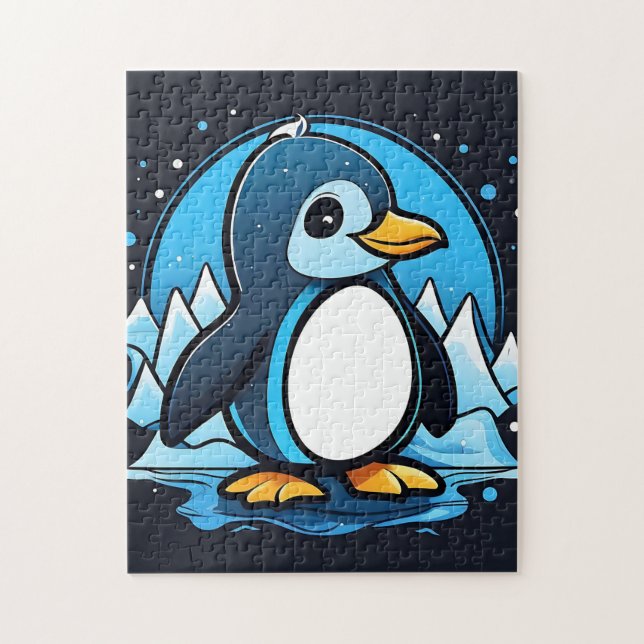 Niedlicher Cartoon Pinguin Cold (Vertikal)