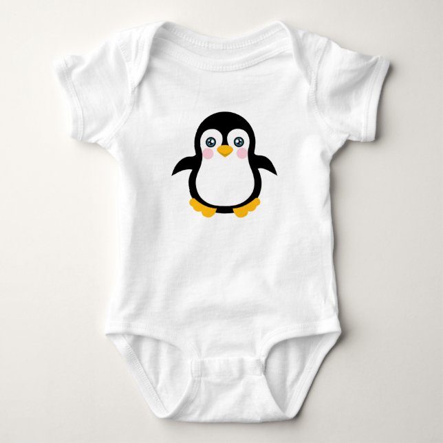 Niedlicher Cartoon Pinguin-Design Baby Strampler (Vorderseite)