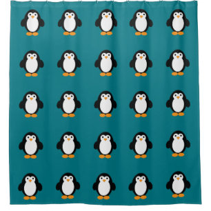 Niedlicher Cartoon Pinguin Duschvorhang