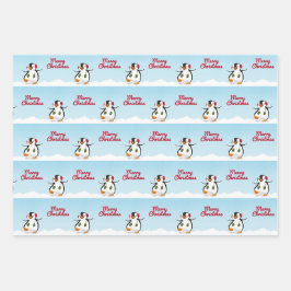 Niedlicher Cartoon Pinguin Frohe Weihnachten Geschenkpapier Set