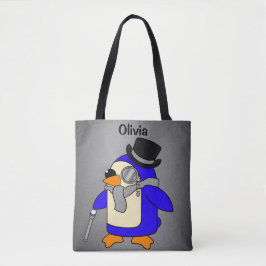 Niedlicher Cartoon Pinguin grau Tasche