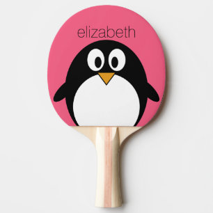 Niedlicher Cartoon Pinguin Illustration Hot Pink S Tischtennis Schläger