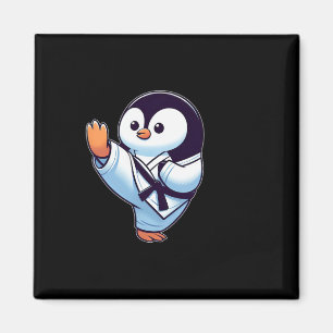 Niedlicher Cartoon Pinguin Karate Martial Arts Magnet