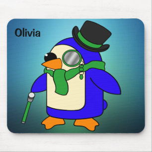 Niedlicher Cartoon Pinguin leicht aquamariner Smar Mousepad