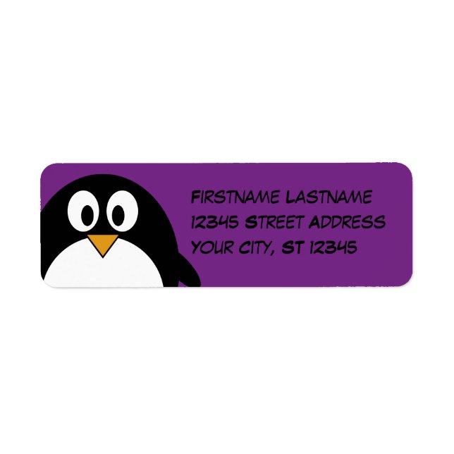 niedlicher Cartoon Pinguin lila (Vorne)