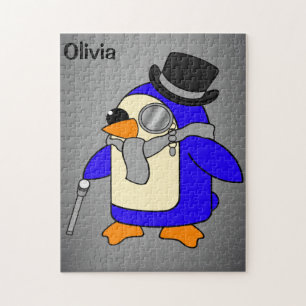 Niedlicher Cartoon Pinguin-neutral grau