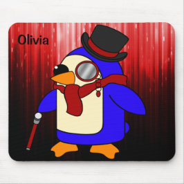 Niedlicher Cartoon Pinguin rot und schwarz Mousepad
