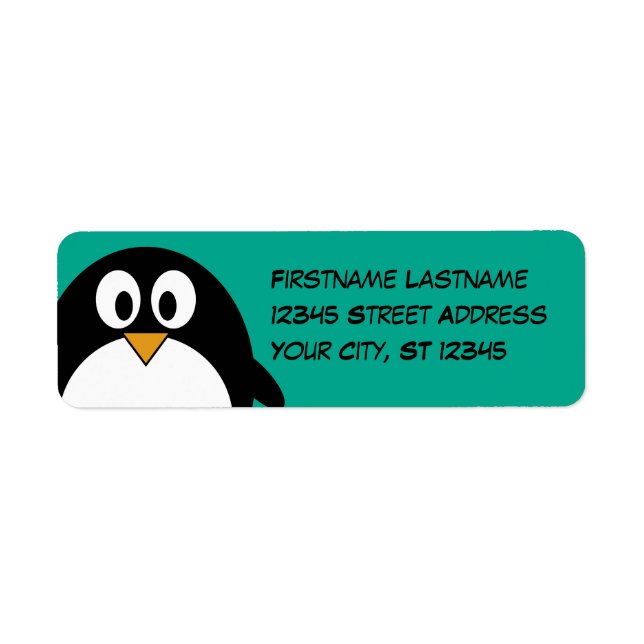 niedlicher Cartoon Pinguin smaragdfarben und schwa (Vorne)