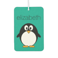 niedlicher Cartoon Pinguin smaragdfarben und schwa
