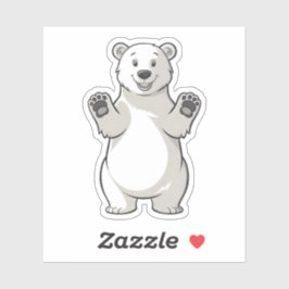 Niedlicher Cartoon Polar Bear Arctic Animal Design Aufkleber