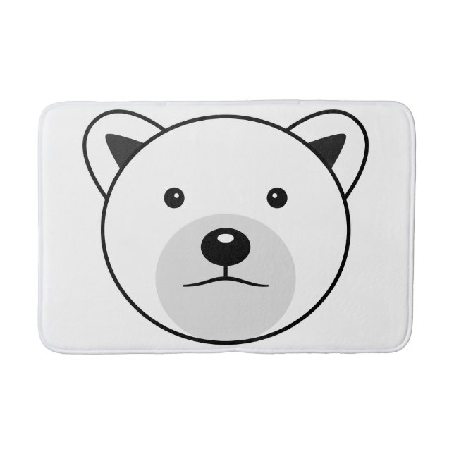 Niedlicher Cartoon Polar Bear Badematte (Vorderseite)