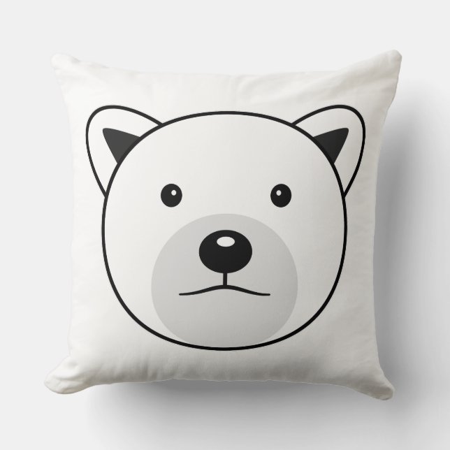 Niedlicher Cartoon Polar Bear Kissen (Vorderseite)
