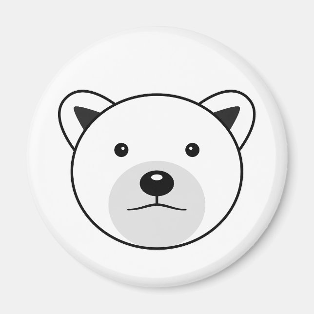 Niedlicher Cartoon Polar Bear Magnet (Vorne)