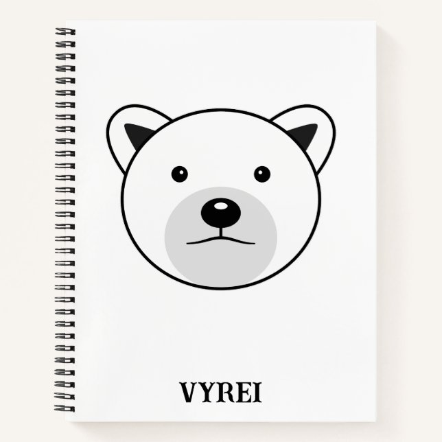 Niedlicher Cartoon Polar Bear Notizbuch (Vorderseite)
