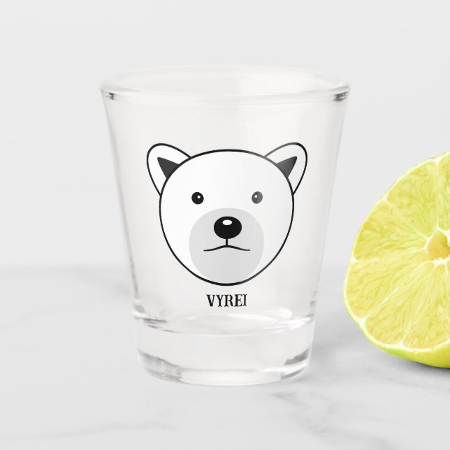 Niedlicher Cartoon Polar Bear Schnapsglas (Vorderseite)