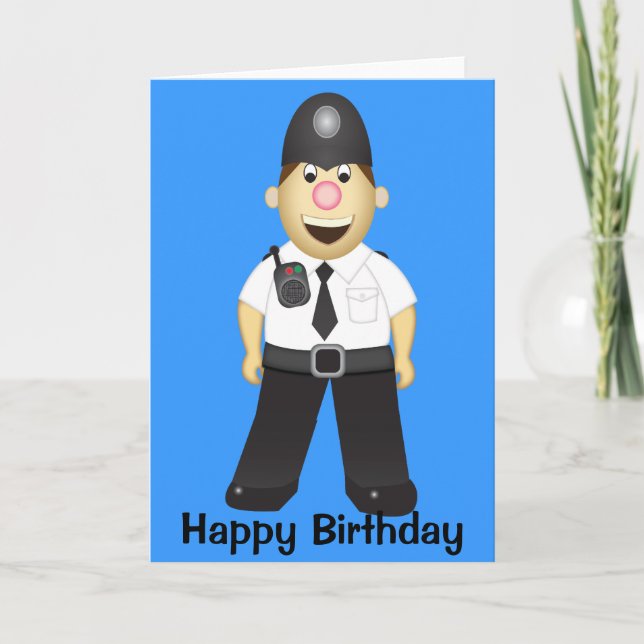 Niedlicher Cartoon Polizist Karte (Vorderseite)