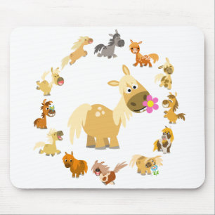 Niedlicher Cartoon Ponies Mandala Mousepad