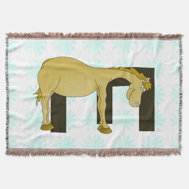 Niedlicher Cartoon Pony Monogram E Decke (Vorderseite)