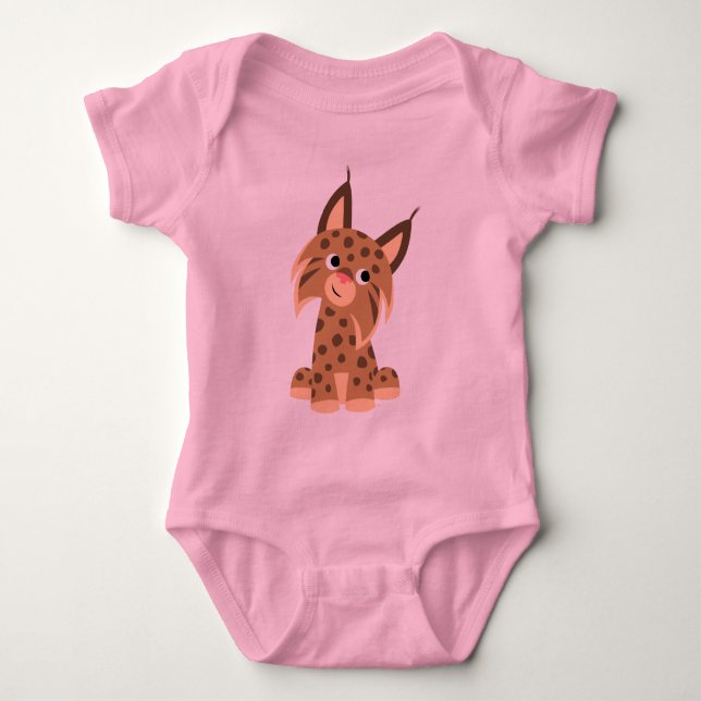 Niedlicher Cartoon-Prankish Luchs-Baby-Strampler Baby Strampler (Vorderseite)