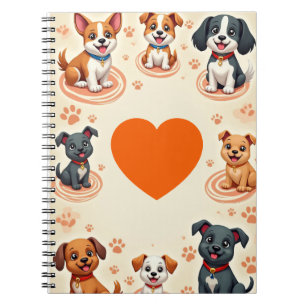 Niedlicher Cartoon Puppy-Notebook Liebliche Dogs-J Notizblock