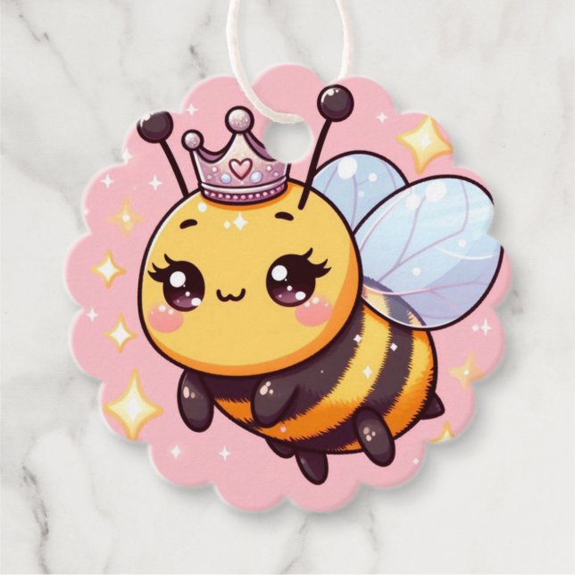 Niedlicher Cartoon Queen Bee Geschenkanhänger (Vorderseite)
