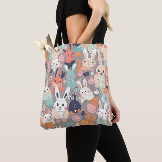 Niedlicher Cartoon Rabbit farbig Tasche