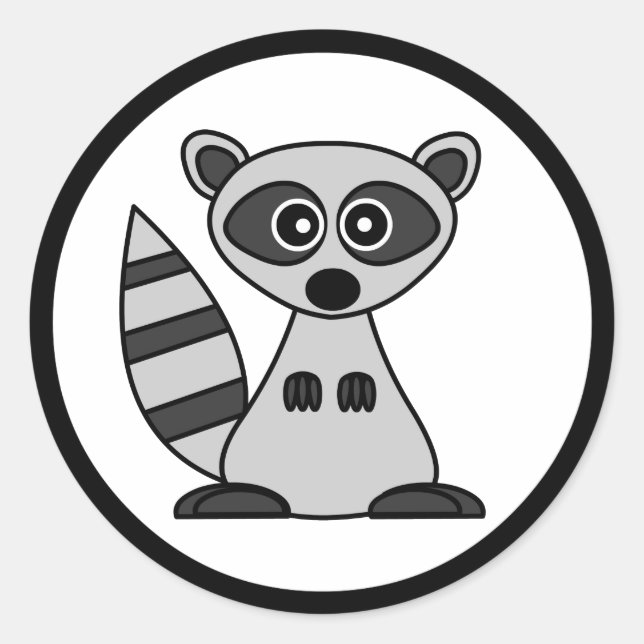 Niedlicher Cartoon Raccoon Aufkleber (Vorderseite)