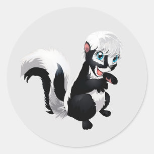 Niedlicher Cartoon Raccoon Runder Aufkleber